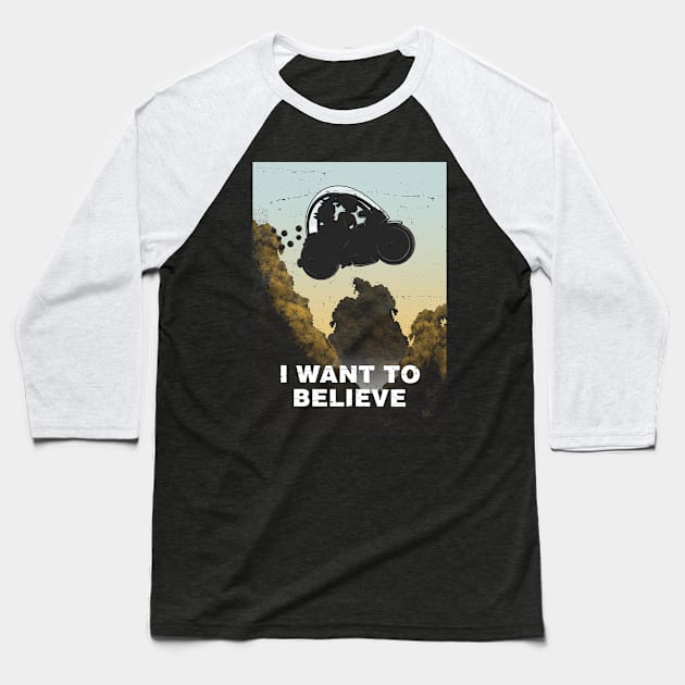 I want to believe v2 Baseball T-Shirt by Cromanart